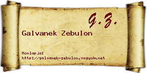 Galvanek Zebulon névjegykártya